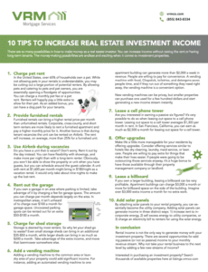 10 tips to increase investment income vrm | 10 Tips to Increase Real Estate Investment Income
